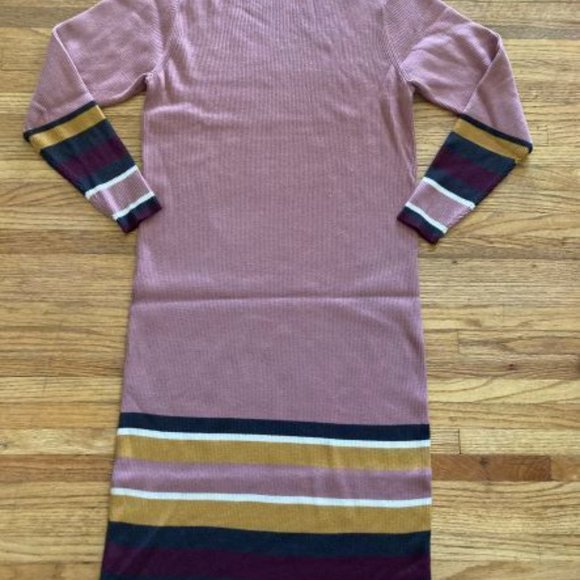 Anthoropologie dark pink ribbed kintt dress size M - Picture 2 of 6